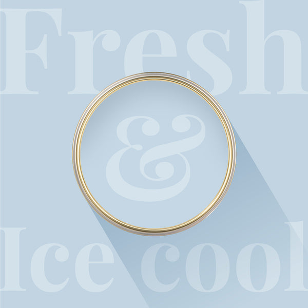 Overhead shot of a tin of Glacier from Zhoosh Paints