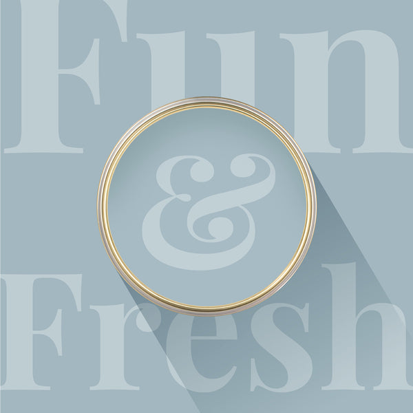 Overhead shot of a tin of Ocean Breeze from Zhoosh Paints.