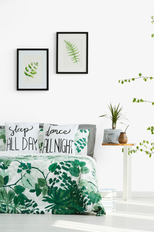 Minimalist, modern bedroom decorated in Morning Frost, a brilliant white paint from Zhoosh.