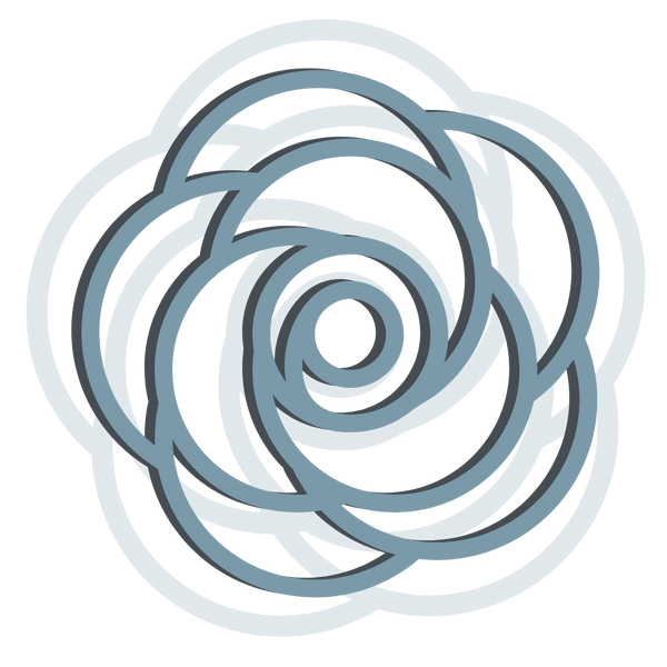 A minimalist rose painted in blue