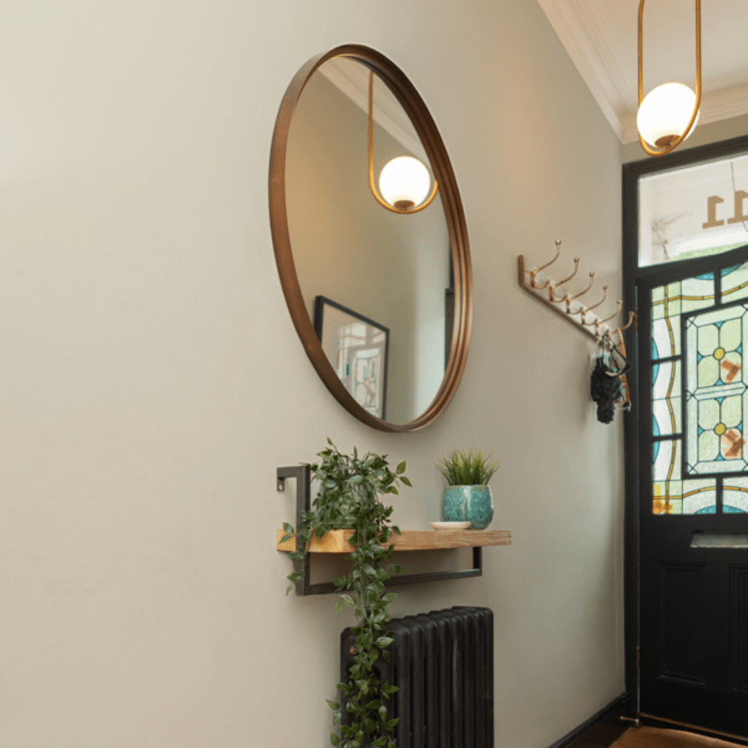 Country White paint used in a minimalistic hallway