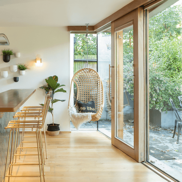 An airy room with big french doors